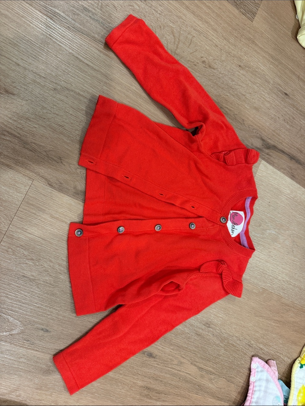 Mini Boden Red Girls' Button Cardigan